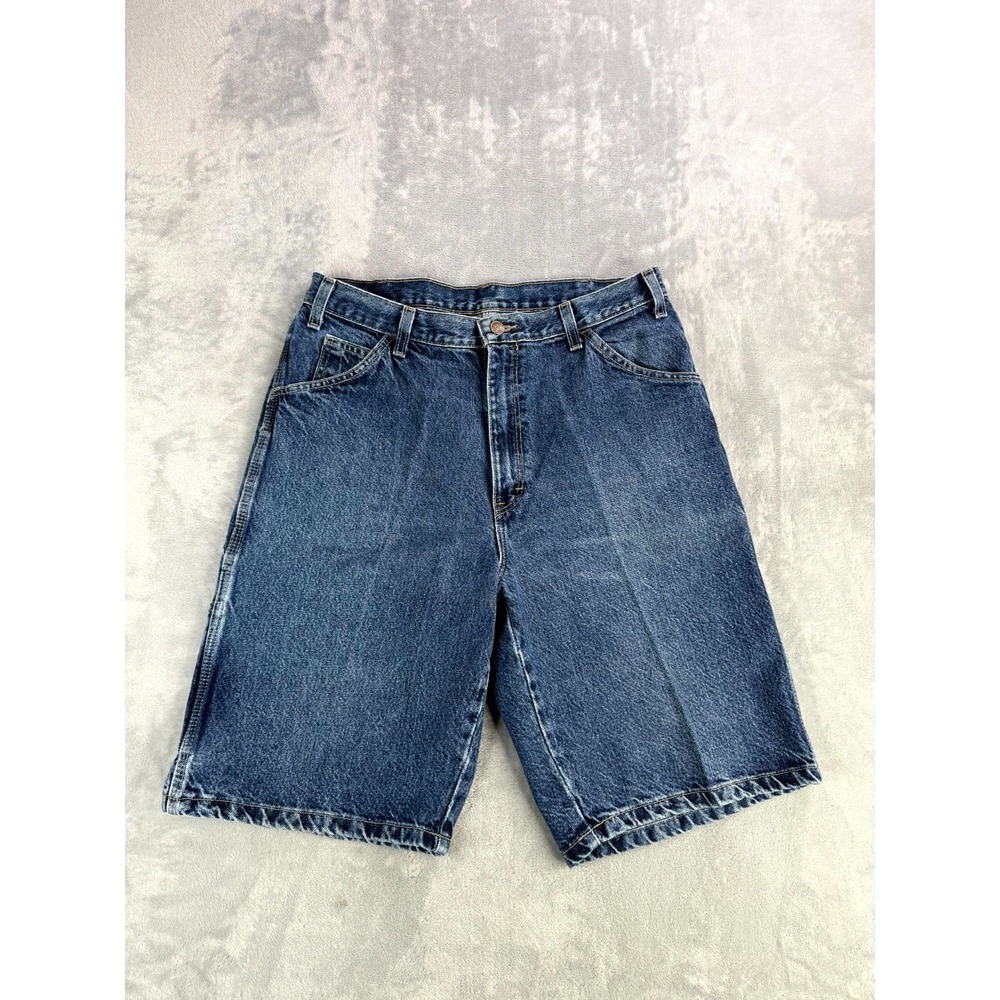 Dickies Carpenter Shorts Mens 34 Blue Denim Cotton High Rise Workwear DX200SDD